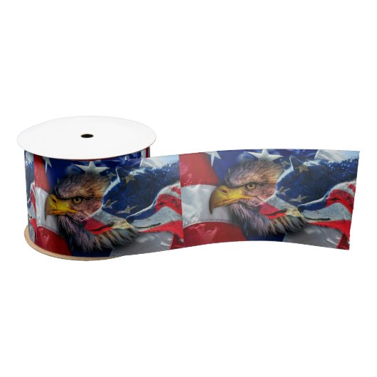 Amerikaans Bald Eagle Wolf Flag Patriotic Lint (Spoel)
