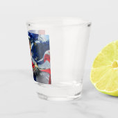 Amerikaans Bald Eagle Wolf Flag Patriotic Shot Glas (Rechts)