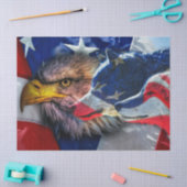 Amerikaans Bald Eagle Wolf Flag Patriotic Tissuepapier (Craft)