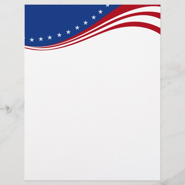 Amerikaans Banner Patriotic Briefpapier Briefhoofd (Voorkant)