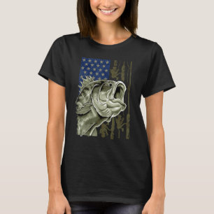 Amerikaans Bassenvissen Amerikaanse Camouflage Vla T-shirt
