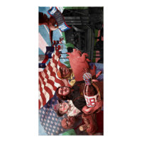 Amerikaans BBQ Propaganda Poster (geen tekstversie