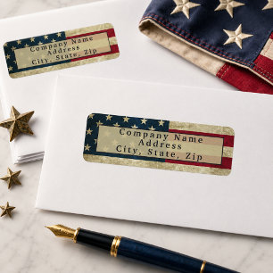 Amerikaans bedrijf in vintage-stijl etiket
