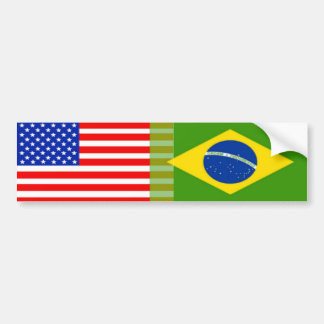 Amerikaans-Braziliaanse vlaggen Bumpersticker