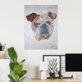 Amerikaans Bulldog Artistic Pet Portret Poster (Thuiskantoor)