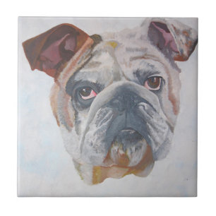 Amerikaans Bulldog Artistic Pet Portret Tegeltje