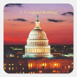 Amerikaans Capitolgebouw Vierkante Sticker