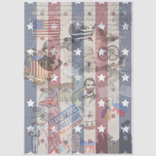 Amerikaans collage decoupage tissuepapier (Voorkant)
