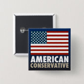 Amerikaans conservatief vierkante button 5,1 cm (Voorkant /achterkant)