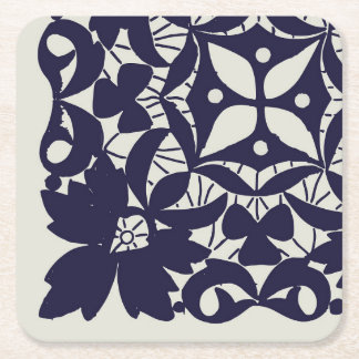 Amerikaans dilemma, 5Edge, blauw op beige papieren Vierkante Kartonnen Onderzetter