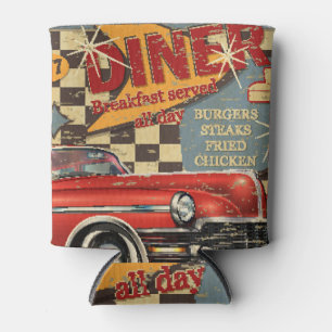 Amerikaans Diner poster: retro stijl Blikjeskoeler