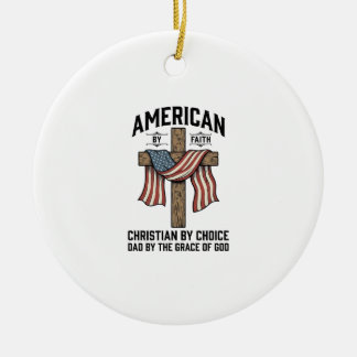 Amerikaans door het geloof Christelijke Vader Patr Keramisch Ornament