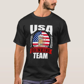 Amerikaans Drinkel Team Amerikaanse Vlag Bier Fe T-shirt