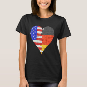 Amerikaans-Duitse vlag Heart T-shirt