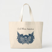 Amerikaans Eagle Guarding USA Patriotic Flag Banne Grote Tote Bag (Voorkant)
