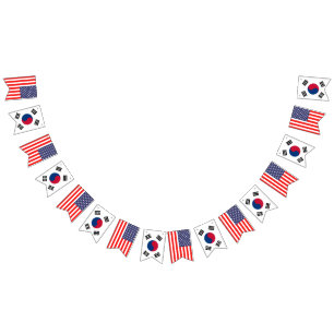 Amerikaans en Koreaans huwelijksfeest Vlaggetjes