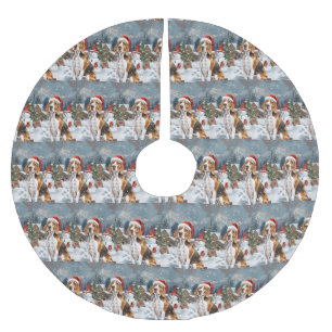 Amerikaans Engels Foxhound Dog Winter Christmas Jo Kerstboom Rok