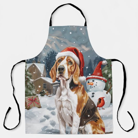 Amerikaans Engels Foxhound Dog Winter Christmas Jo Schort (Voorkant)