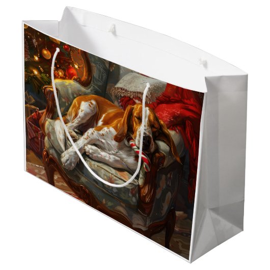 Amerikaans Engels Foxhound Hondenkerstfeest Groot Cadeauzakje (Achterkant Gekanteld)