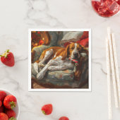 Amerikaans Engels Foxhound Hondenkerstfeest Servet (Insitu)