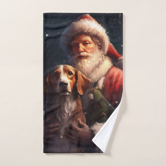 Amerikaans Engels Foxhound Kerstman Kerstmis Bad Handdoek (Handdoek)