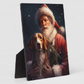 Amerikaans Engels Foxhound Kerstman Kerstmis Fotoplaat (Zijkant)