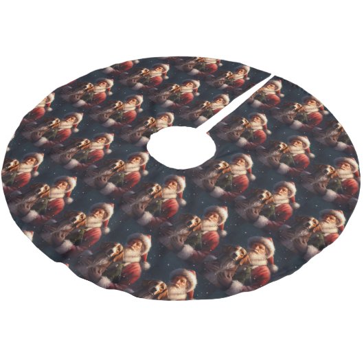 Amerikaans Engels Foxhound Kerstman Kerstmis Kerstboom Rok (Gekanteld)