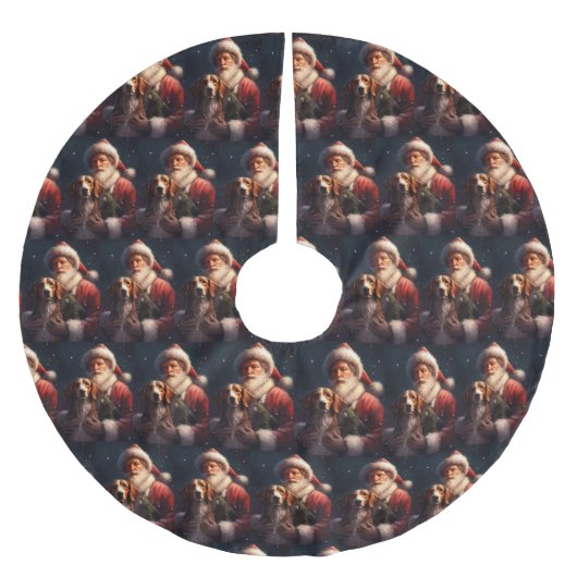 Amerikaans Engels Foxhound Kerstman Kerstmis Kerstboom Rok (Voorkant)