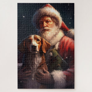 Amerikaans Engels Foxhound Kerstman Kerstmis Legpuzzel