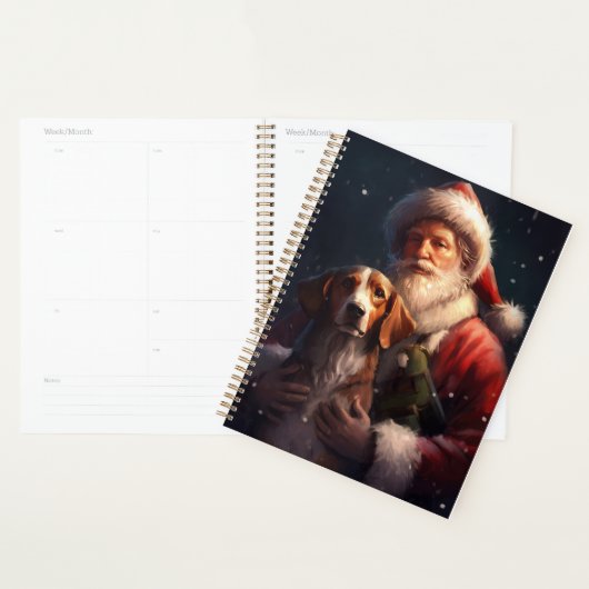 Amerikaans Engels Foxhound Kerstman Kerstmis Planner (Display)