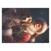Amerikaans Engels Foxhound Kerstman Kerstmis Tafelkleed (Voorkant (Horizontaal))
