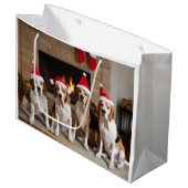 Amerikaans Engels Foxhound open haard Kerstmis Groot Cadeauzakje (Voorkant Gekanteld)