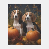 Amerikaans Engels Foxhound Puppy Herfst Delight Fleece Deken (Voorkant)