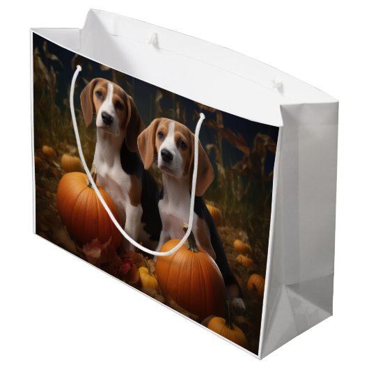 Amerikaans Engels Foxhound Puppy Herfst Delight Groot Cadeauzakje (Achterkant Gekanteld)