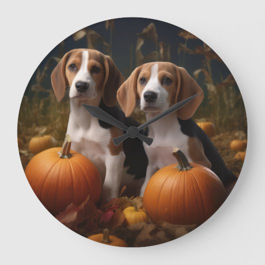 Amerikaans Engels Foxhound Puppy Herfst Delight Grote Klok (Voorkant)