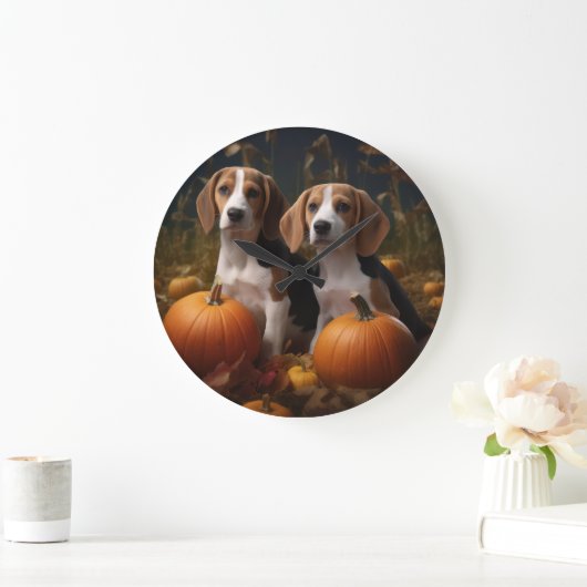 Amerikaans Engels Foxhound Puppy Herfst Delight Grote Klok (Huis)