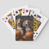 Amerikaans Engels Foxhound Puppy Herfst Delight Pokerkaarten (Achterkant)