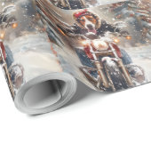 Amerikaans Engels Foxhound Riding Bike Christmas Cadeaupapier (Rol Hoek)