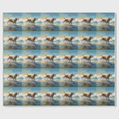 Amerikaans Engels Foxhound Strand Surfen Schilderi Cadeaupapier (Vlak)