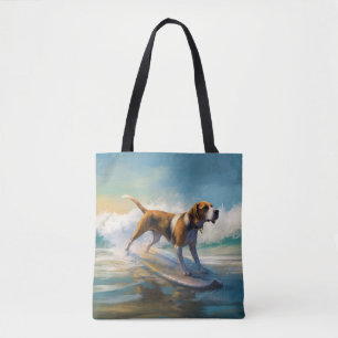 Amerikaans Engels Foxhound Strand Surfen Schilderi Draagtas