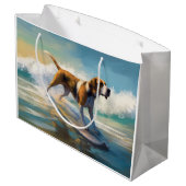 Amerikaans Engels Foxhound Strand Surfen Schilderi Groot Cadeauzakje (Achterkant Gekanteld)