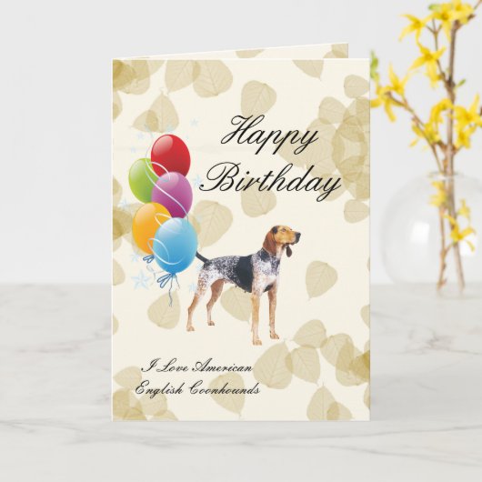 Amerikaans-Engelse Coonhound met Tan Bladeren Kaart (Gele Bloem)