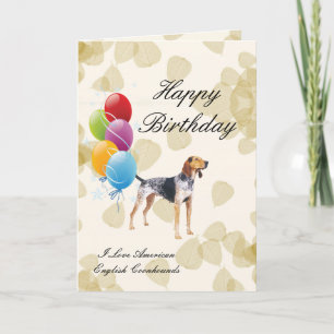 Amerikaans-Engelse Coonhound met Tan Bladeren Kaart