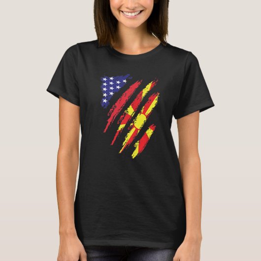 Amerikaans erfgoed van Macedonië T-shirt (Voorkant)