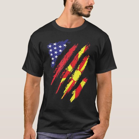 Amerikaans erfgoed van Macedonië T-shirt (Voorkant)