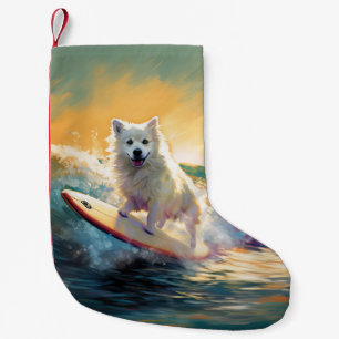 Amerikaans Eskimo Beach Surfen Schilderij Kleine Kerstsok