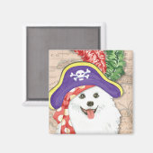 Amerikaans Eskimo Dog Pirate Magnet Magneet (Voorkant / Achterkant)