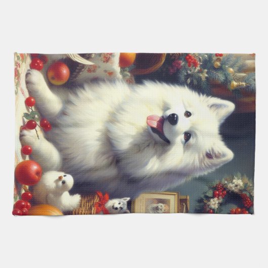  Amerikaans Eskimo schilderij Theedoek (Horizontaal)