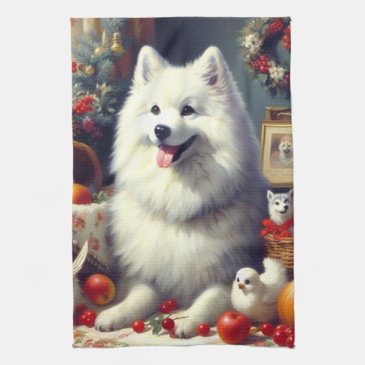  Amerikaans Eskimo schilderij Theedoek (Verticaal)