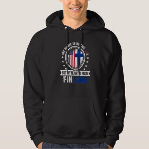 Amerikaans Fins Vlag Hart van Fins Amerikaans Hoodie